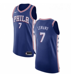 Mens Nike Philadelphia 76ers 7 Timothe Luwawu Authentic Blue Road NBA Jersey Icon Edition