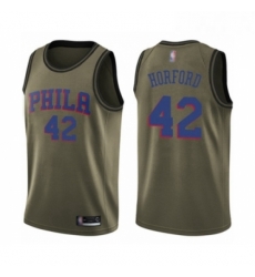 Mens Philadelphia 76ers 42 Al Horford Swingman Green Salute to Service Basketball Jersey 