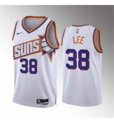 Men Phoenix Suns 38 Saben Lee White Association Edition Stitched Basketball Jersey