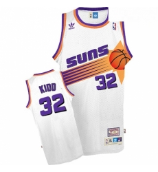 Mens Adidas Phoenix Suns 32 Jason Kidd Swingman White Throwback NBA Jersey