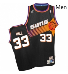 Mens Adidas Phoenix Suns 33 Grant Hill Authentic Black Throwback NBA Jersey