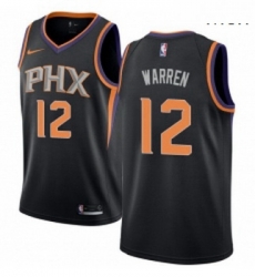 Mens Nike Phoenix Suns 12 TJ Warren Swingman Black Alternate NBA Jersey Statement Edition