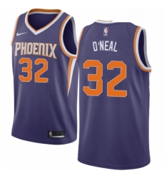 Mens Nike Phoenix Suns 32 Shaquille ONeal Swingman Purple Road NBA Jersey Icon Edition