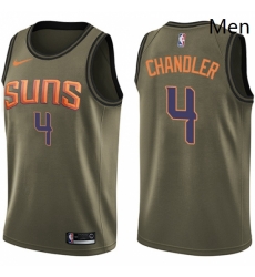 Mens Nike Phoenix Suns 4 Tyson Chandler Swingman Green Salute to Service NBA Jersey