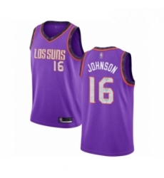 Mens Phoenix Suns 16 Tyler Johnson Authentic Purple Basketball Jersey 2018 19 City Edition 