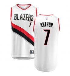 Men Blazers 7 Carmelo Anthony White Jersey