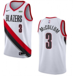 Men Portland Trail Blazers 3 C J  McCollum White Stitched Basketball Jersey