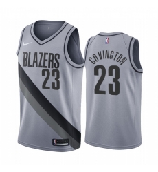 Men Portland Trail Portland Blazers 23 Robert Covington Gray NBA Swingman 2020 21 Earned Edition Jersey