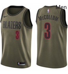 Mens Nike Portland Trail Blazers 3 CJ McCollum Swingman Green Salute to Service NBA Jersey