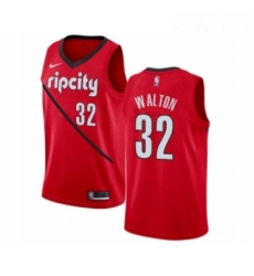 Mens Nike Portland Trail Blazers 32 Bill Walton Red Swingman Jersey Earned Edition