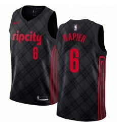 Mens Nike Portland Trail Blazers 6 Shabazz Napier Swingman Black NBA Jersey City Edition 