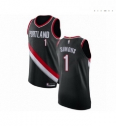 Mens Portland Trail Blazers 1 Anfernee Simons Authentic Black Basketball Jersey Icon Edition 