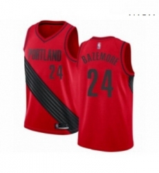 Mens Portland Trail Blazers 24 Kent Bazemore Authentic Red Basketball Jersey Statement Edition 