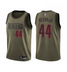 Mens Portland Trail Blazers 44 Mario Hezonja Swingman Green Salute to Service Basketball Jersey 