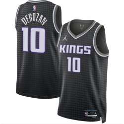 Men Sacramento Kings 10 DeMar DeRozan Black Statement Edition Stitched Jersey