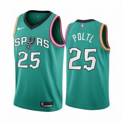 Men San Antonio Spurs 25 Jakob Poltl 2022 23 Teal City Edition Stitched Jersey