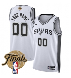Men San Antonio Spurs Active Player Custom White 2026 Finals Patch Association Edition Stitched Basketball Jersey Men San Antonio Spurs Active Player Custom White 2026 Finals Patch Association Edition Stitched Basketball Jersey