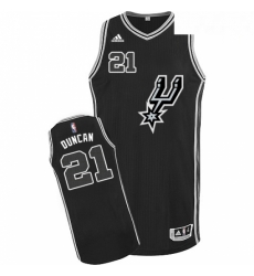 Mens Adidas San Antonio Spurs 21 Tim Duncan Authentic Black New Road NBA Jersey