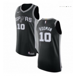 Mens Nike San Antonio Spurs 10 Dennis Rodman Authentic Black Road NBA Jersey Icon Edition