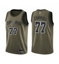 Mens San Antonio Spurs 77 DeMarre Carroll Swingman Green Salute to Service Basketball Jersey 