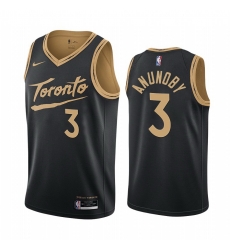 Men Nike Toronto Raptors 3 OG Anunoby Black NBA Swingman 2020 21 City Edition Jersey