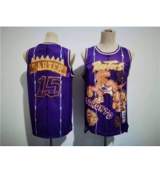 Men Toronto Raptors 15 Vince Carter Purple Throwback Stitched Jersey