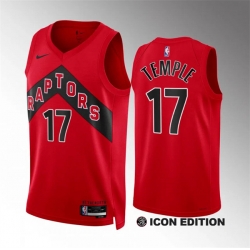 Men Toronto Raptors 17 Garrett Temple Red Icon Edition Stitched Basketball Jersey