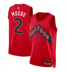 Men Toronto Raptors 2 Jonathan Mogbo Red 2024 Draft Icon Edition Stitched Basketball Jersey