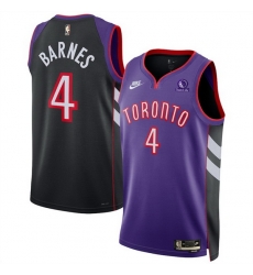 Men Toronto Raptors 4 Scottie Barnes Purple 2024 25 Classic Edition Swingman Stitched Basketball Jersey