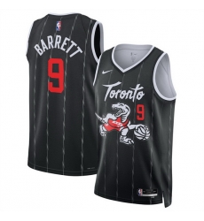 Men Toronto Raptors 9 RJ Barrett Black 2025 26 City Edition Stitched Basketball Jersey