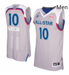 Mens Adidas Toronto Raptors 10 DeMar DeRozan Authentic Gray 2017 All Star NBA Jersey