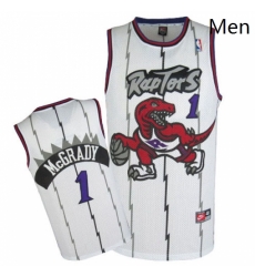 Mens Nike Toronto Raptors 1 Tracy Mcgrady Authentic White Throwback NBA Jersey