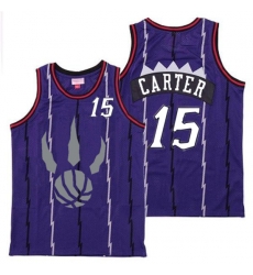 Raptors 15 Vince Carter Purple Gray Logo Retro Jersey 6