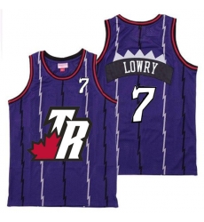 Raptors 7 Kyle Lowry Purple Big White TR Logo Retro Jersey 8