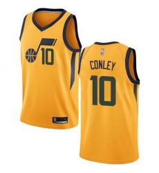 Jazz  10 Mike Conley Yellow Basketball Swingman Statement Edition Jersey