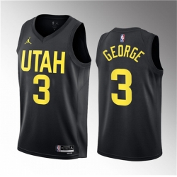 Men Utah Jazz 3 Keyonte George Black 2023 Draft Statement Edition Stitched Basketball Jersey