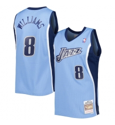 Men Utah Jazz 8 Deron Williams Blue 2001 02 Hardwood Classics Swingman Basketball Jersey 323