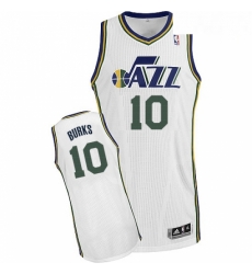 Mens Adidas Utah Jazz 10 Alec Burks Authentic White Home NBA Jersey