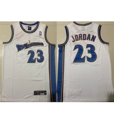 Men Washington Wizards 23 Michael Jordan White Throwback Stitched Jersey