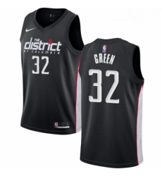 Mens Nike Washington Wizards 32 Jeff Green Swingman Black NBA Jersey City Edition 