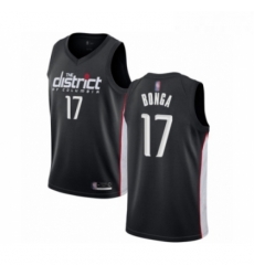 Mens Washington Wizards 17 Isaac Bonga Authentic Black Basketball Jersey City Edition 