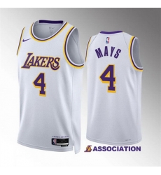 Men Los Angeles Lakers 4 Skylar Mays White Association Edition Stitched Basketball Jersey