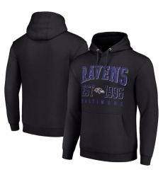 Men Baltimore Ravens Black Throwback Logo Pullover Hoodie
