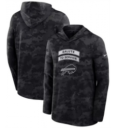 Men Buffalo Bills Black 2026 Salute to Service Sideline Lightweight Hoodie Dri FIT Long Sleeve Top