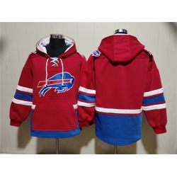 Men Buffalo Bills Blank Red Ageless Must Have Lace Up Pullover Hoodie