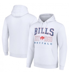 Men Buffalo Bills White Throwback Logo Pullover Hoodie