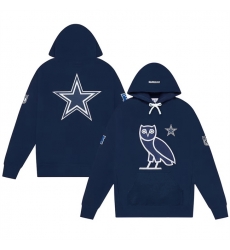 Men Dallas Cowboys Navy OVO Scarlet Icon Team Pullover Hoodie