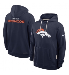Men Denver Broncos Navy Sideline Standard Issue Initial Home Dri FIT Pullover Hoodie Men Denver Broncos Navy Sideline Standard Issue Initial Home Dri FIT Pullover Hoodie