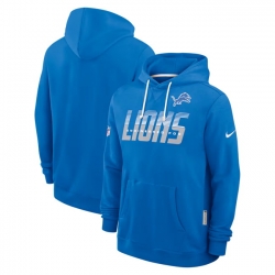 Men Detroit Lions Blue Sideline Standard Issue Top Prospect Dri FIT Hoodie