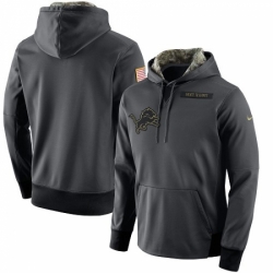 NFL Mens Detroit Lions Nike Anthracite Salute to Service Player Performance Hoodie